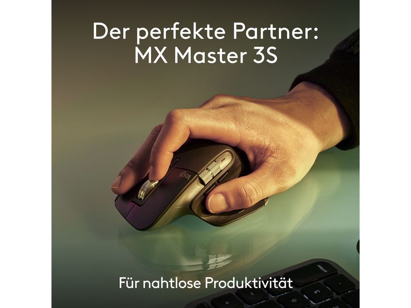 Logitech Tastatur MX Keys S for Mac Space Grey CH-Layout Komfortable Tastatur mit Multi-Device Kopplung und intelligenter Beleuchtung – Entwickelt für Mac