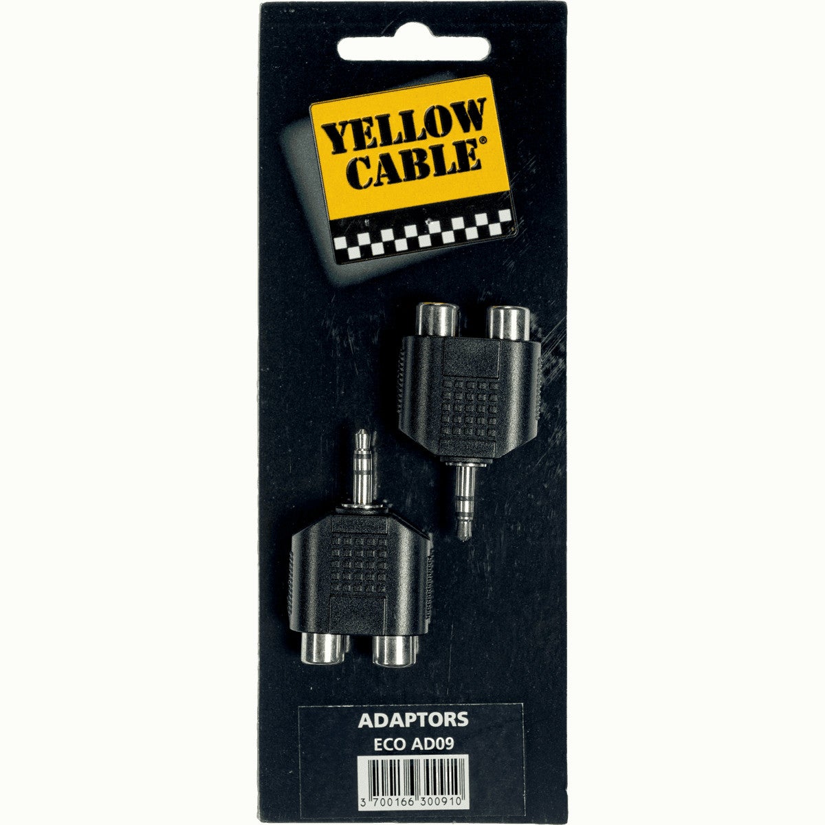 Yellow Cable AD09 2x RCA female - 3.5mm TRS jack male, verloopplug (2 stuks)