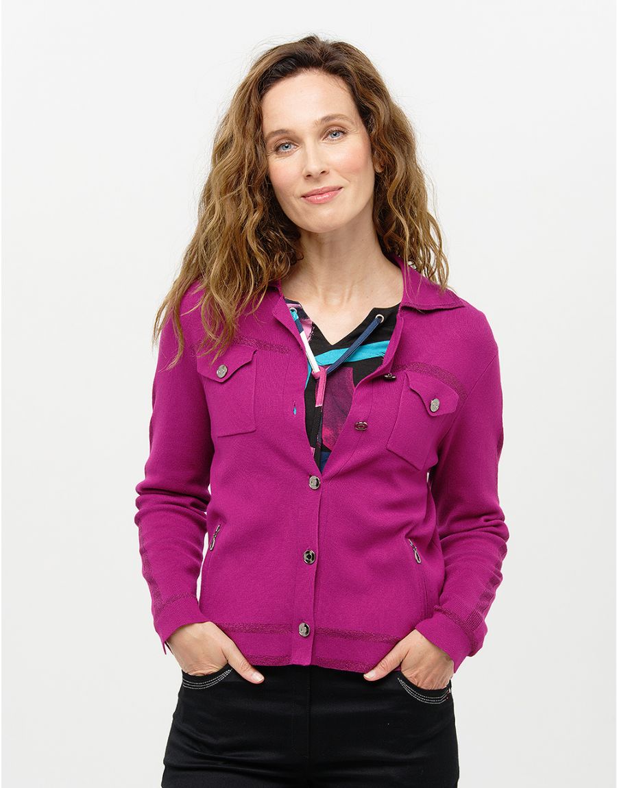 Gilet irisé prune