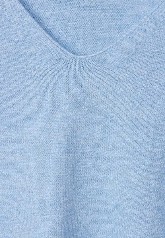 Pullover mit V-Ausschnitt - feather blue melange
