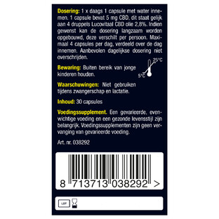 Lucovitaal CBD Cannabidiol 5mg Capsules 30CP