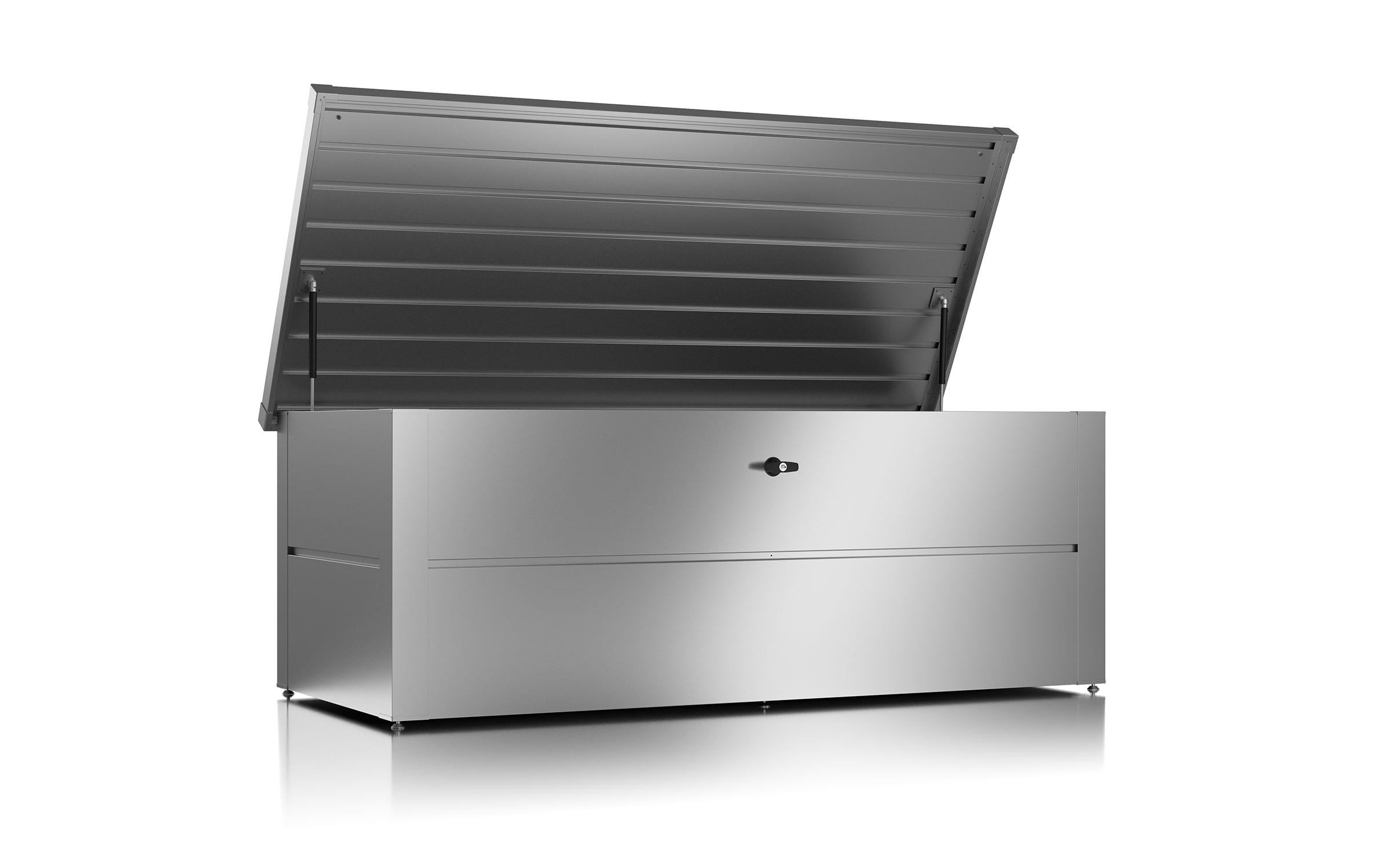 Gartenbox L mit Schloss, 185 x 85 x 73 cm, Silber<br>Aufbewahrungsbox für den Garten