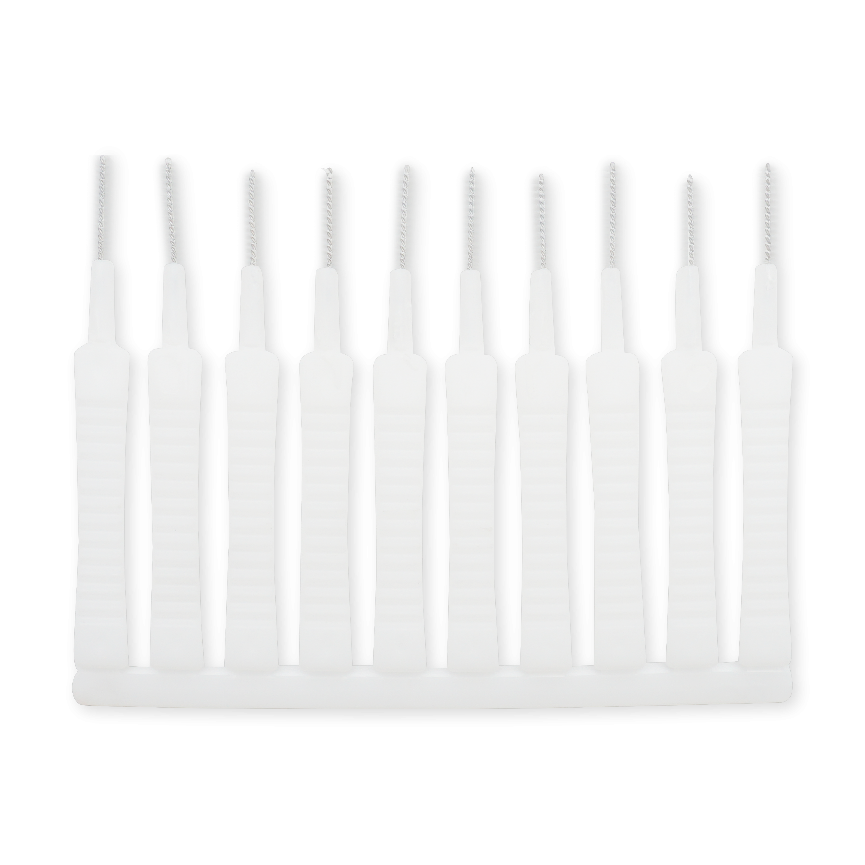 (10er Set) 63mm Duschkopf Reinigungs Bürste Wasserhahn Duschbrause Reiniger  - Weiss