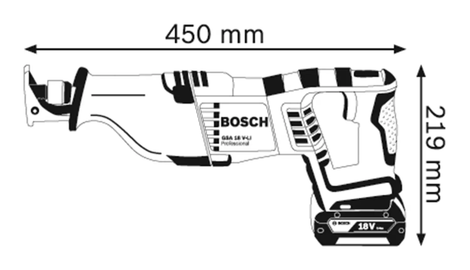 Bosch GSA 18 V-LI 18V Li-Ion accu reciprozaag set (2x 5.0Ah accu) in L-Boxx - snelwissel - variabel