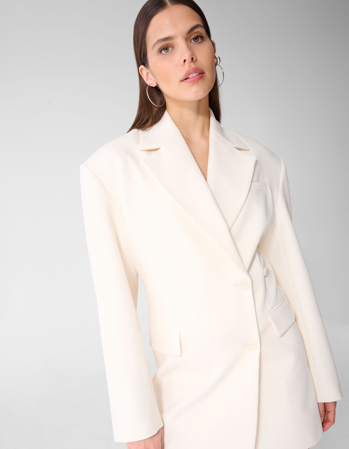 Blazer Mini Jurk Gebroken Wit