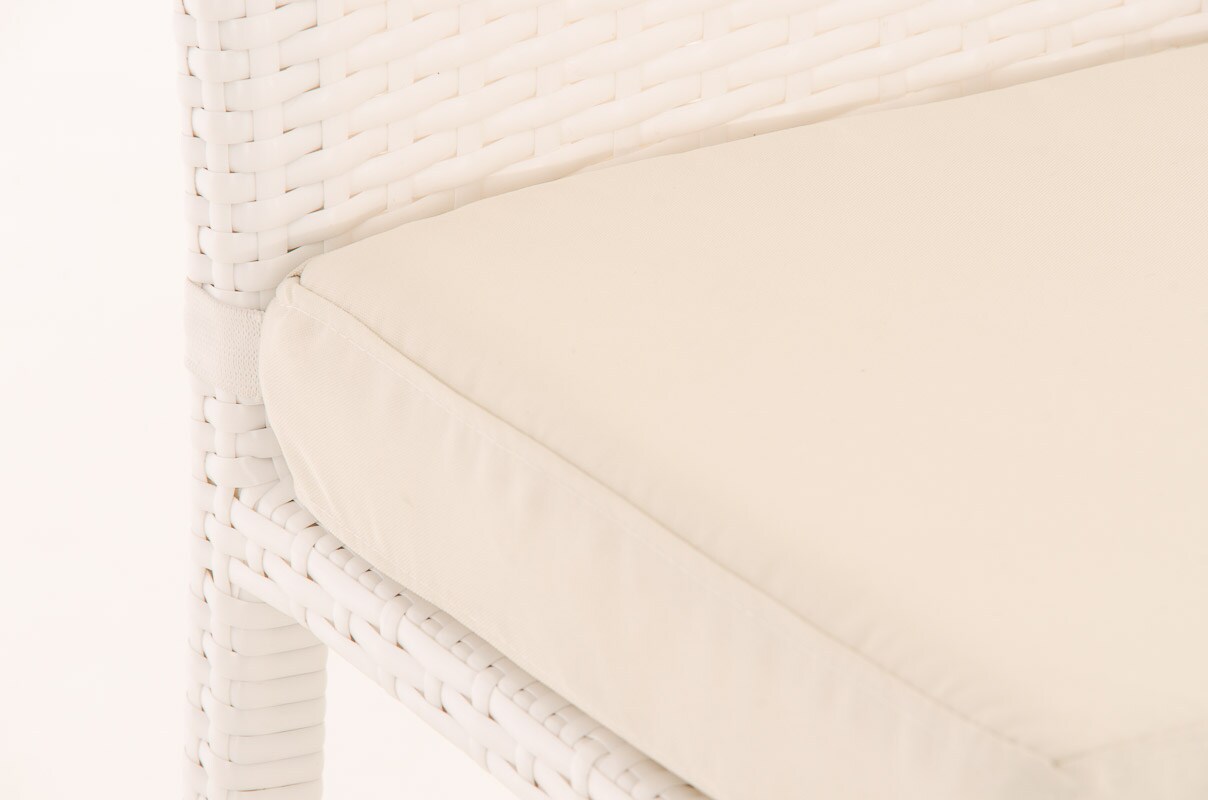 CLP Outdoor-Barhocker Mari Mit Sitzkissen I Polyrattan Tresenstuhl Mit Fußstütze I Thekenhocker Mit 75 Cm Sitzhöhe