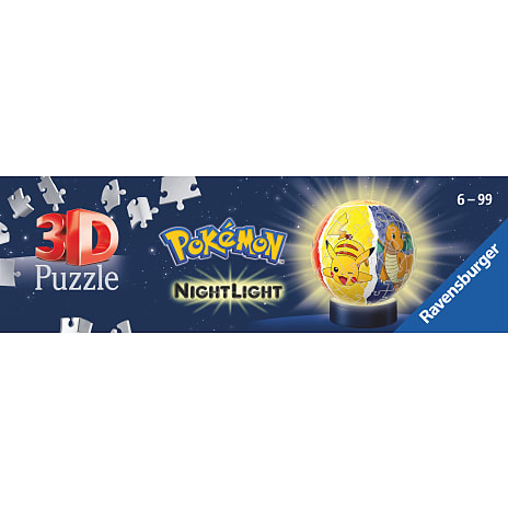Pokémon natlampe 3D puslespil - 72 brikker