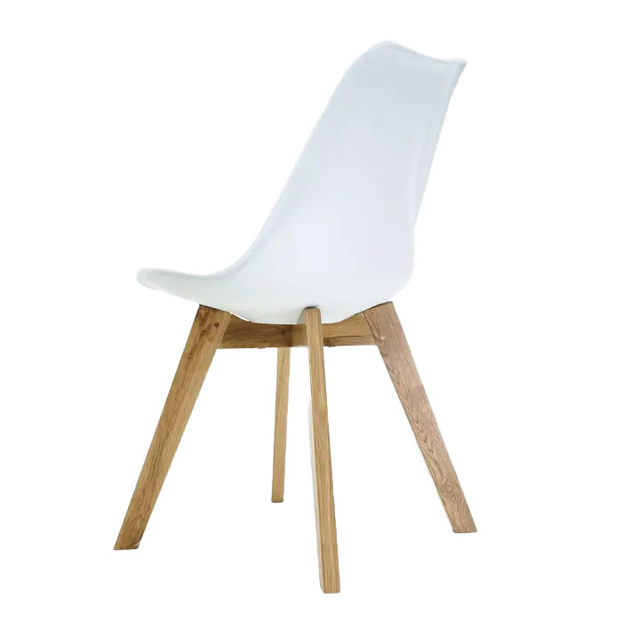 Essence Madera eetkamerstoel wit - houten onderstel