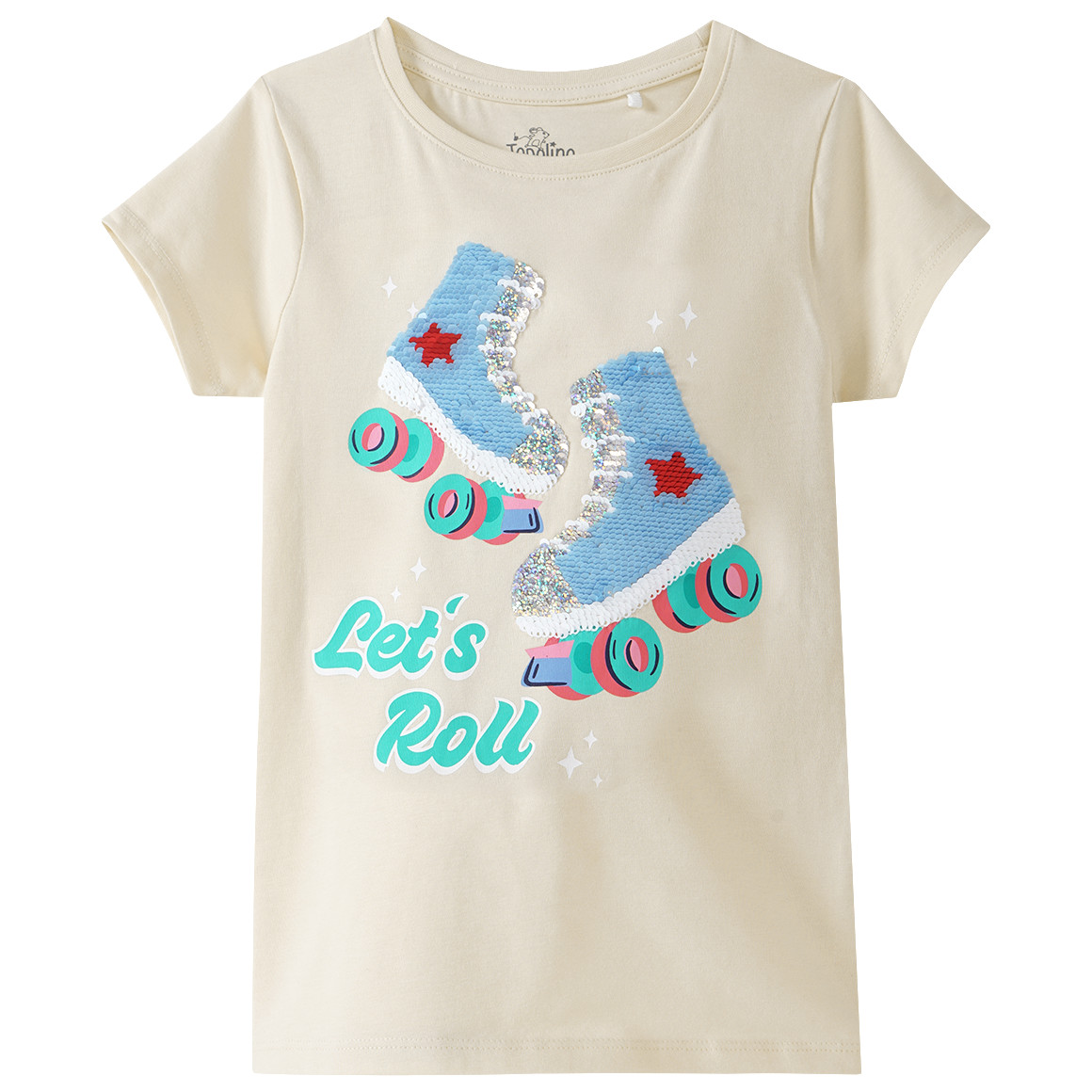 Topolino Mädchen T-Shirt mit Wendepailletten creme