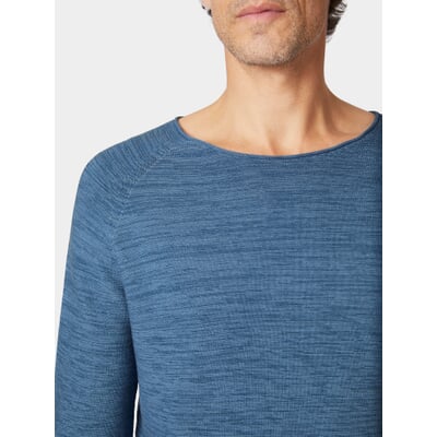 Herren-Strickpullover, Blaumelange