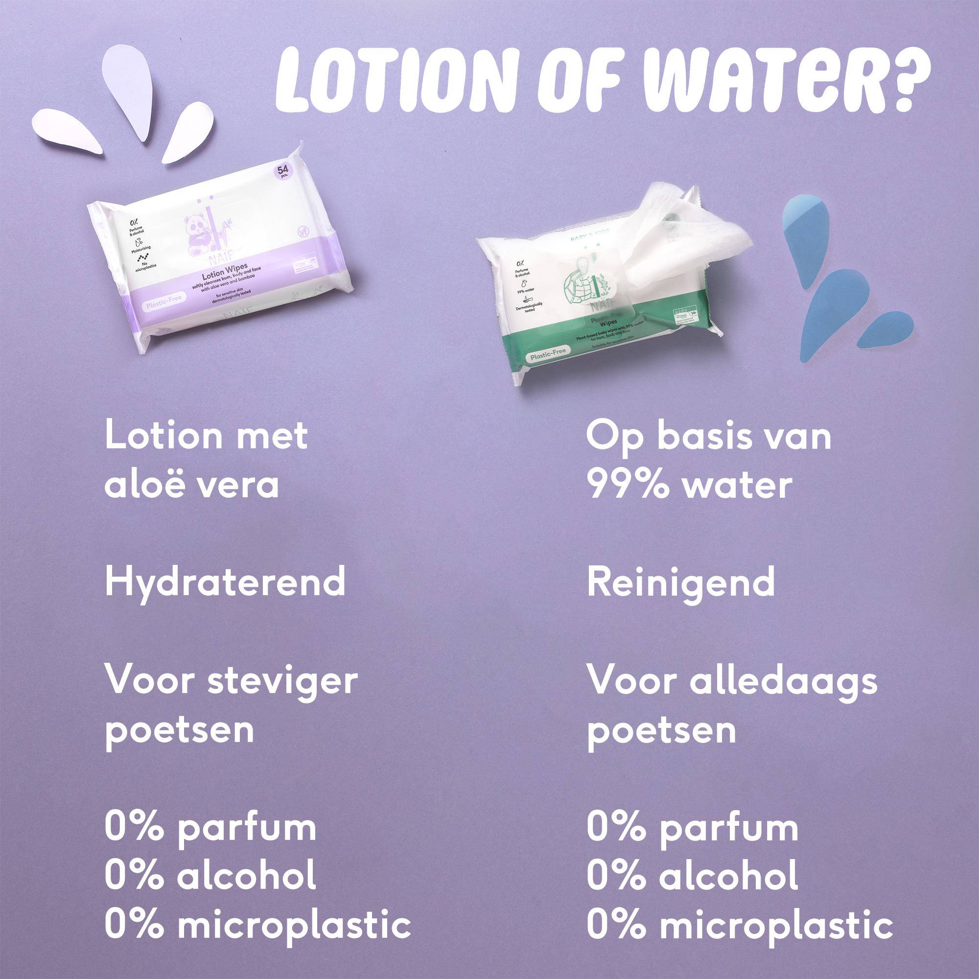 NAÏF 48 stuks - plasticvrije water billendoekjes