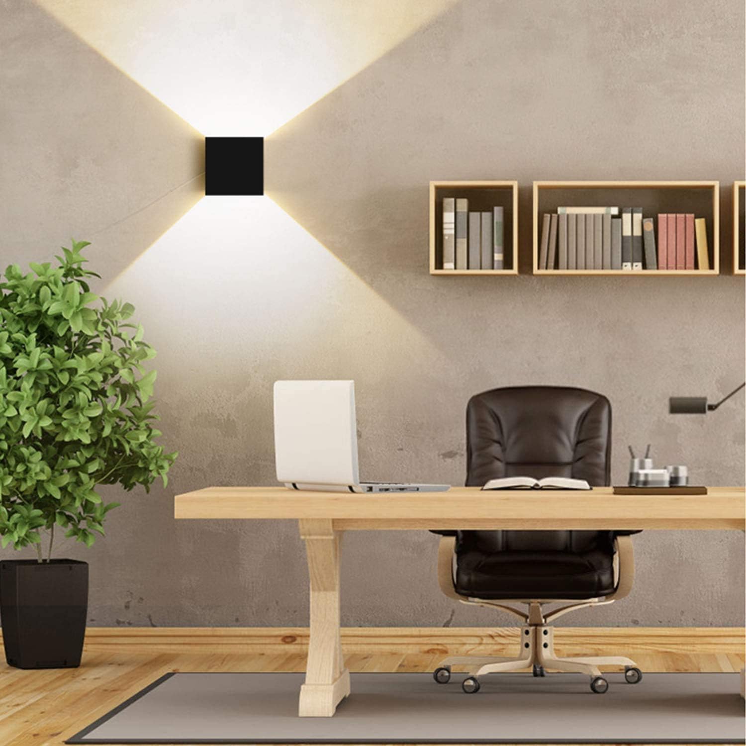 Kingwei 8 Stücke LED Wandleuchten Innen/Aussen 12W Wandlampen Auf und ab Einstellbarer Lichtstrahl LED Aussenlampe Wasserdichte IP65 Außenwandleuchten Warmweiß 3000K Wandbeleuchtung Schwarz