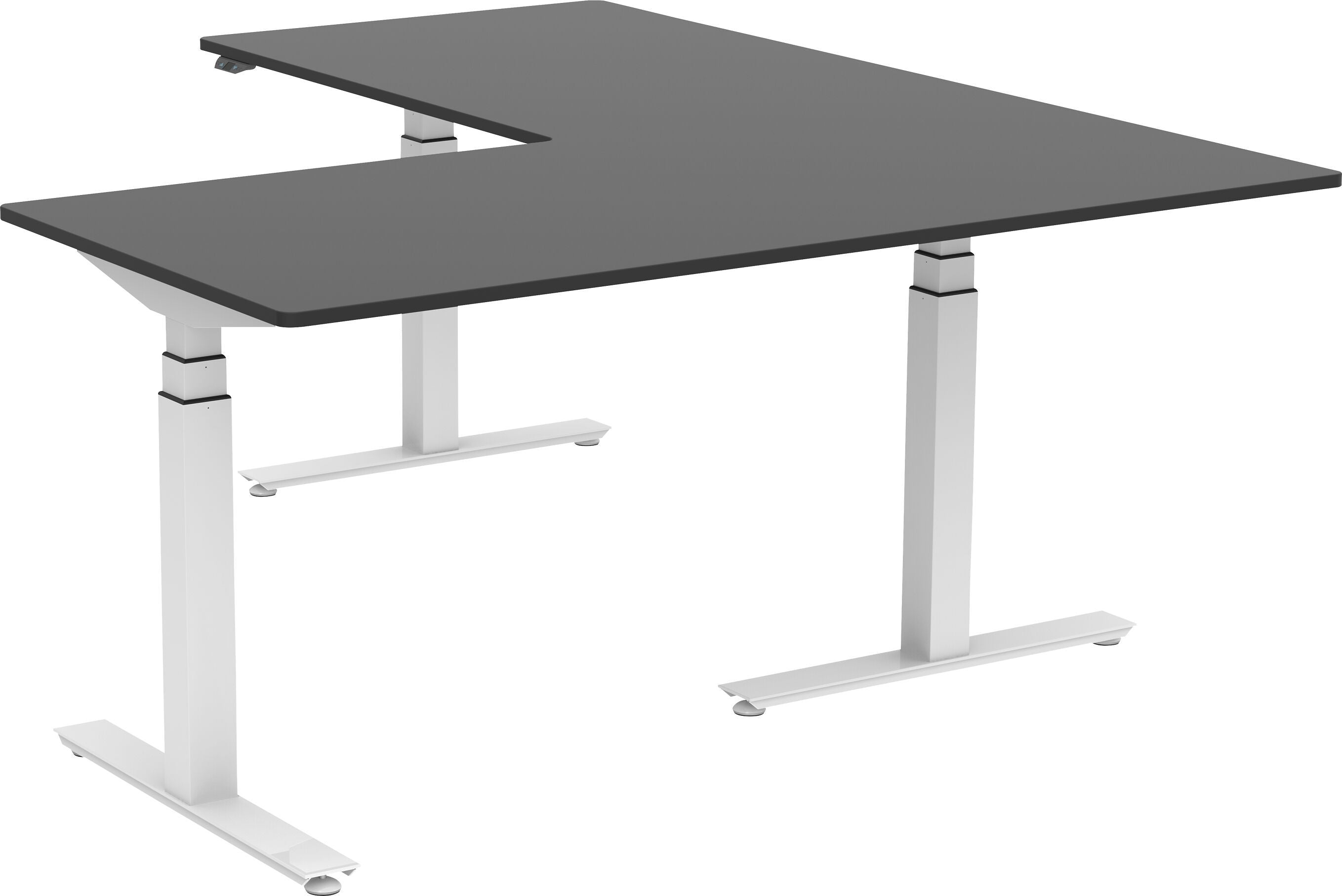 FLEXCUBE PROFI Eckschreibtisch höhenverstellbar - Schwarz / B: 180.0 cm x T: 170.0 cm x H: 62.5 cm