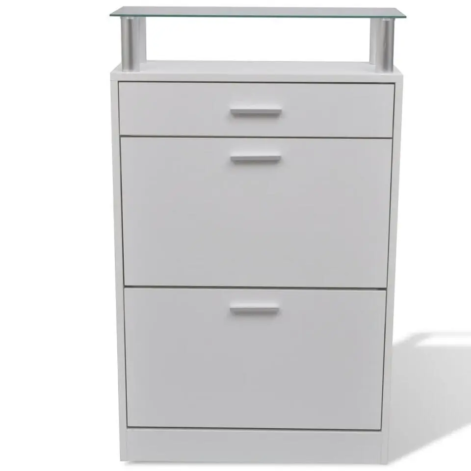 vidaXL - Houten Schoenenkast - Wit - Hout
