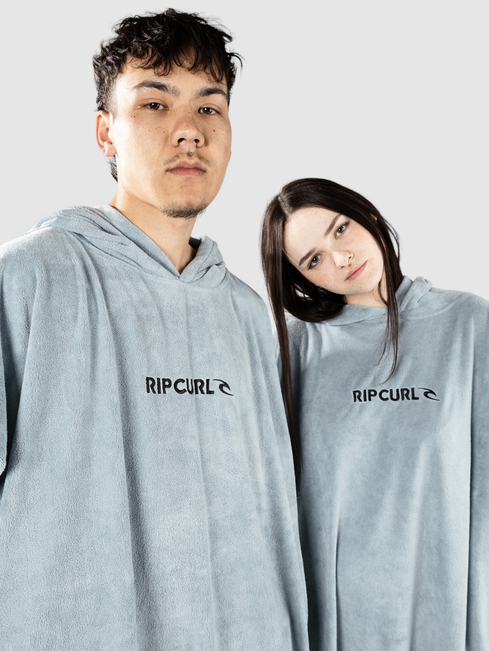 Rip Curl Brand Hooded Surf Poncho dusty blue
