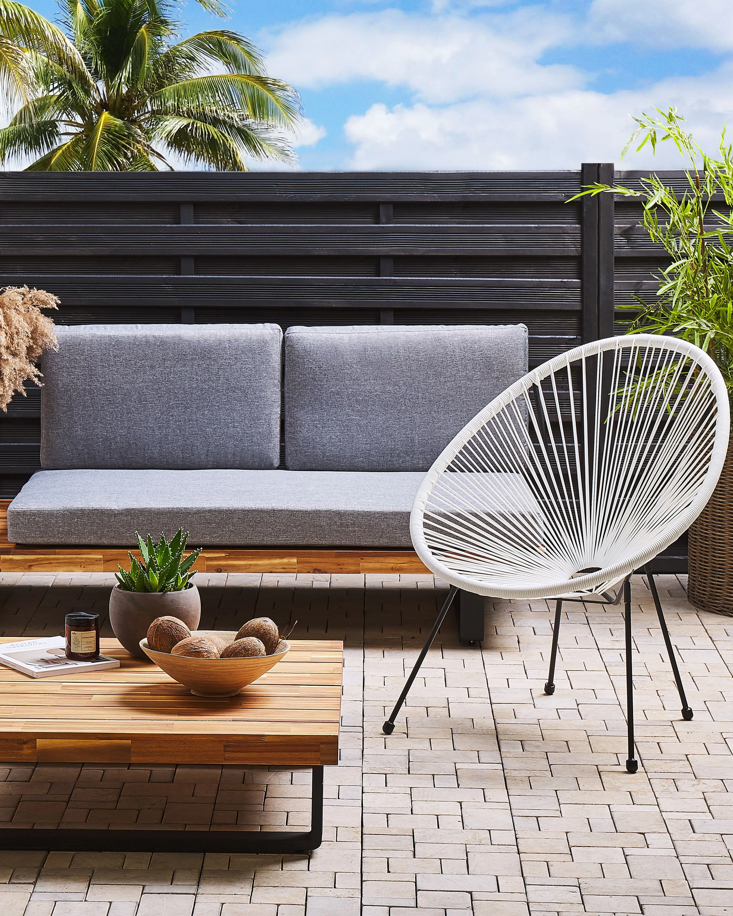 Tuinstoel ACAPULCO II PE rotan Wit