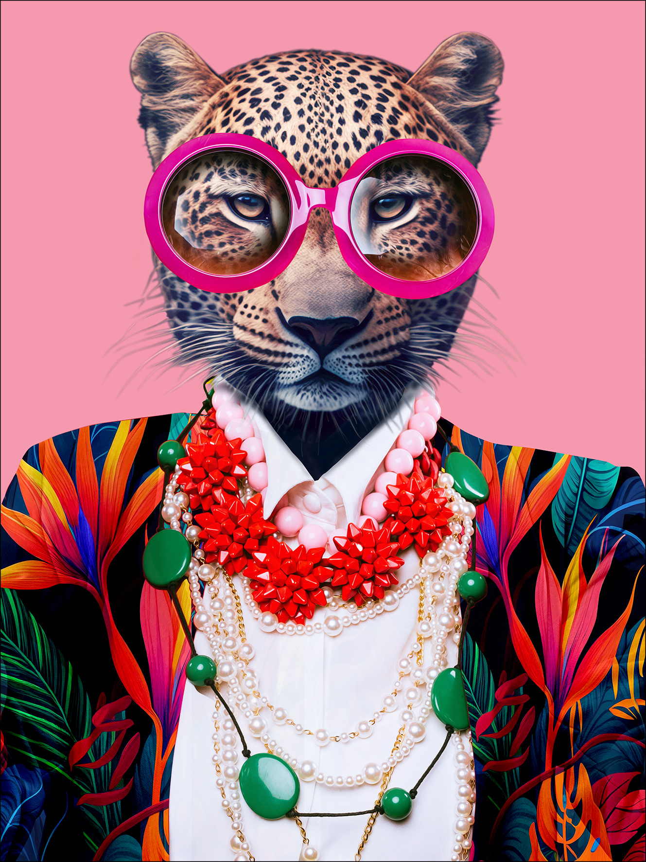 Glasbild CAT WITH GLASSES II
