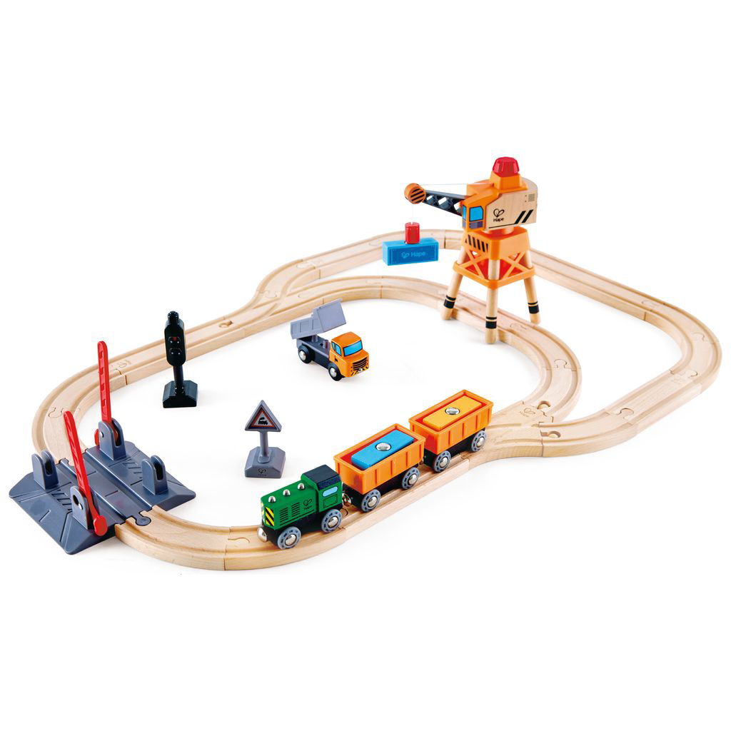 HapeHape   Bahnübergang und Kran Set