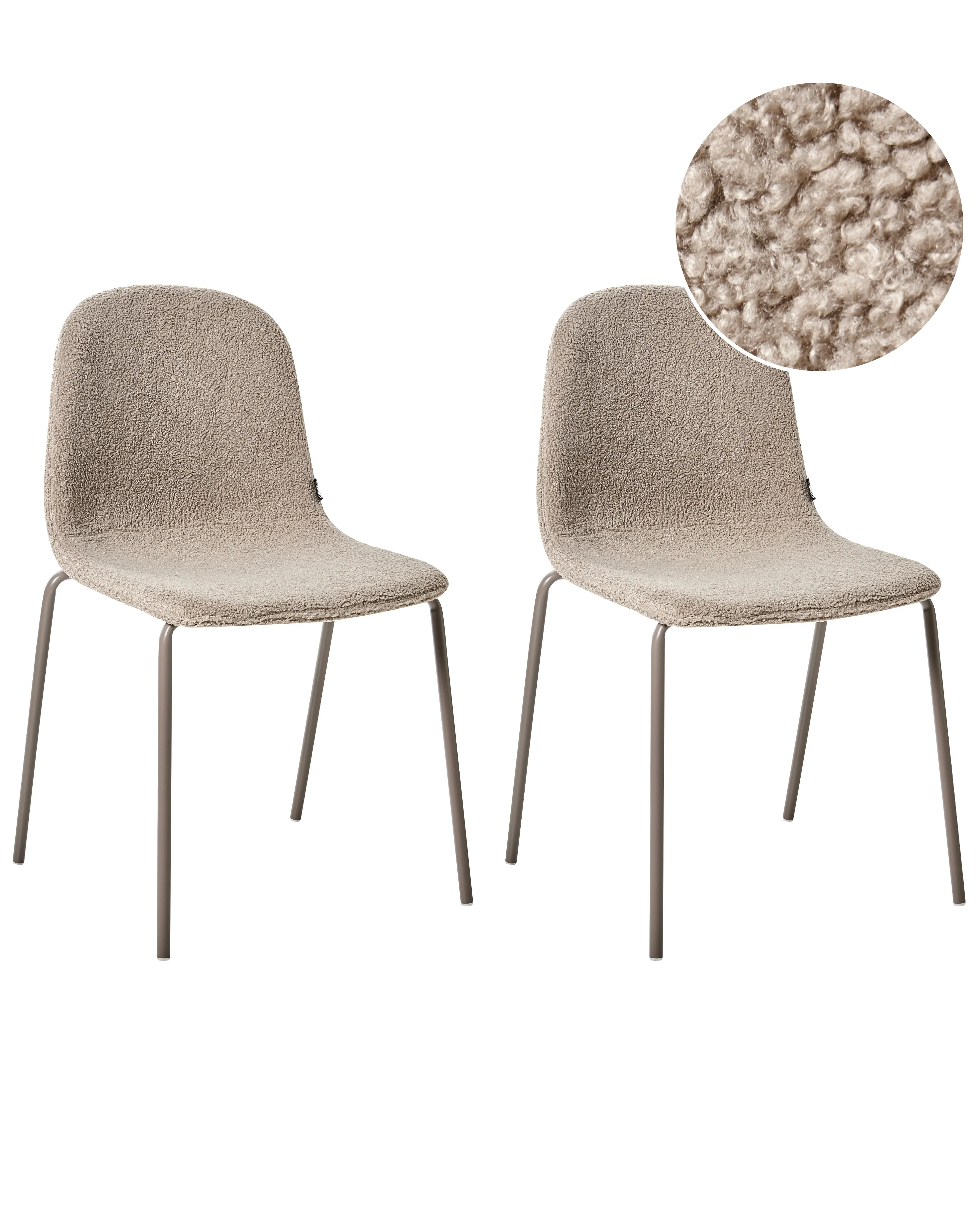Set van 2 vergaderstoelen LOMA Bouclé Taupe