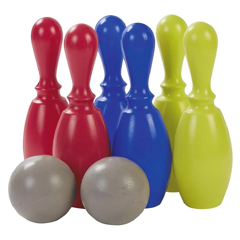 Quille en plastique pour bowling vert bleu rose x6