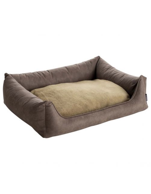 Maxxnobel Orthopedische Sofa Lederlook\/Teddy Taupe - Hondenbank
