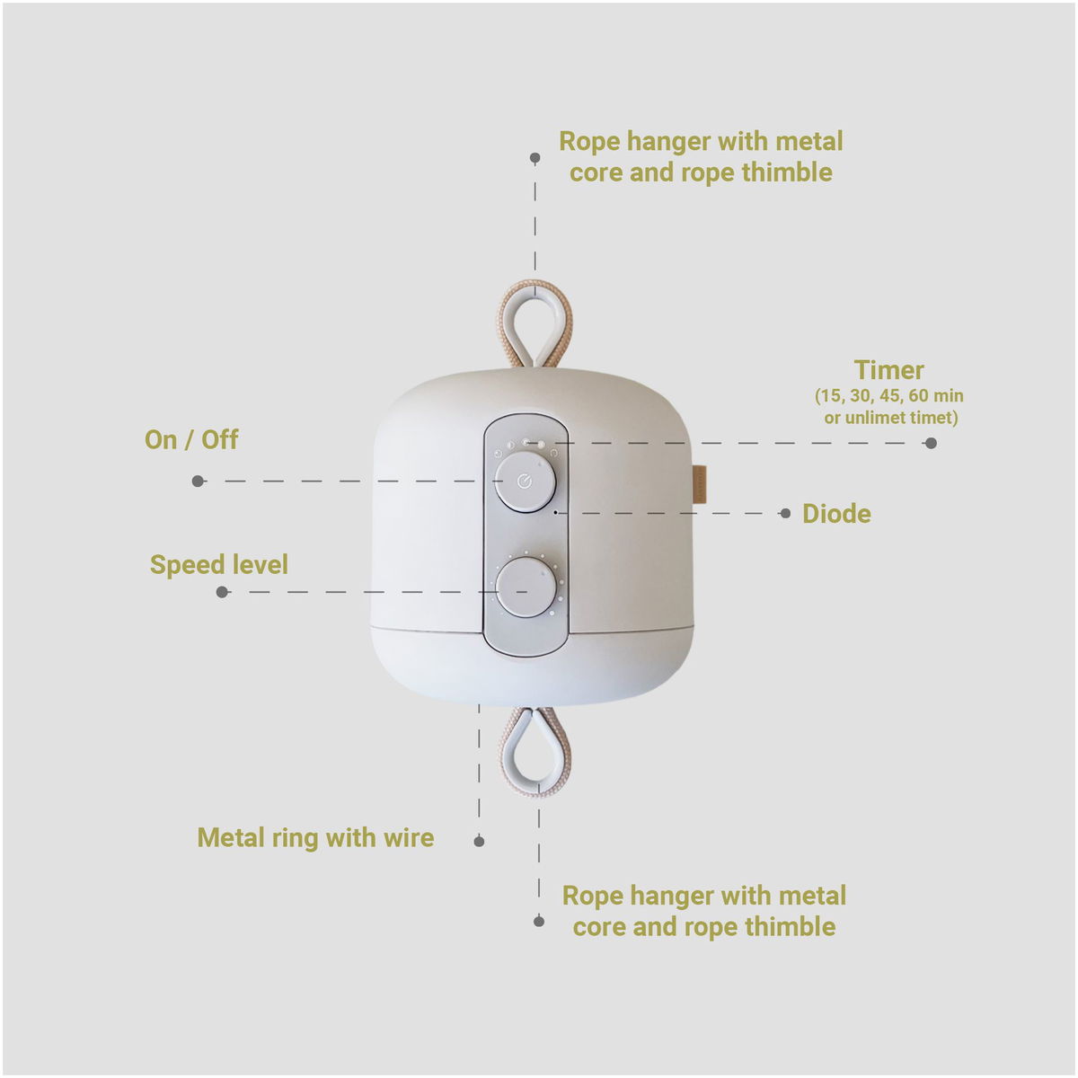 MEMBANTUMEMBANTU   LeeLo02 Federwiegenmotor beige