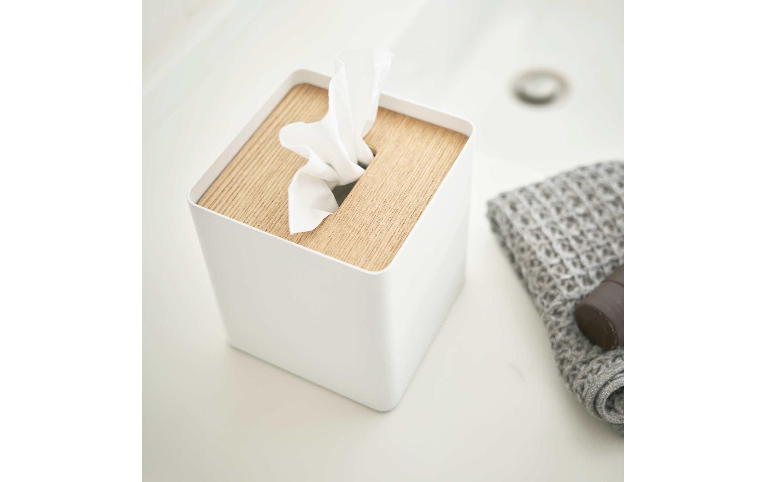 Kosmetiktuchbox Rin WeissQuadratische Taschentuchbox
