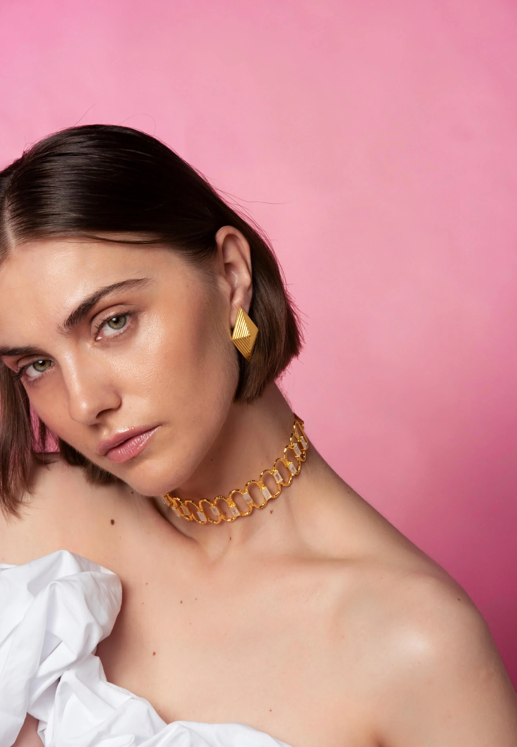 BARCELONA - Boucles d'oreilles losange | Doré