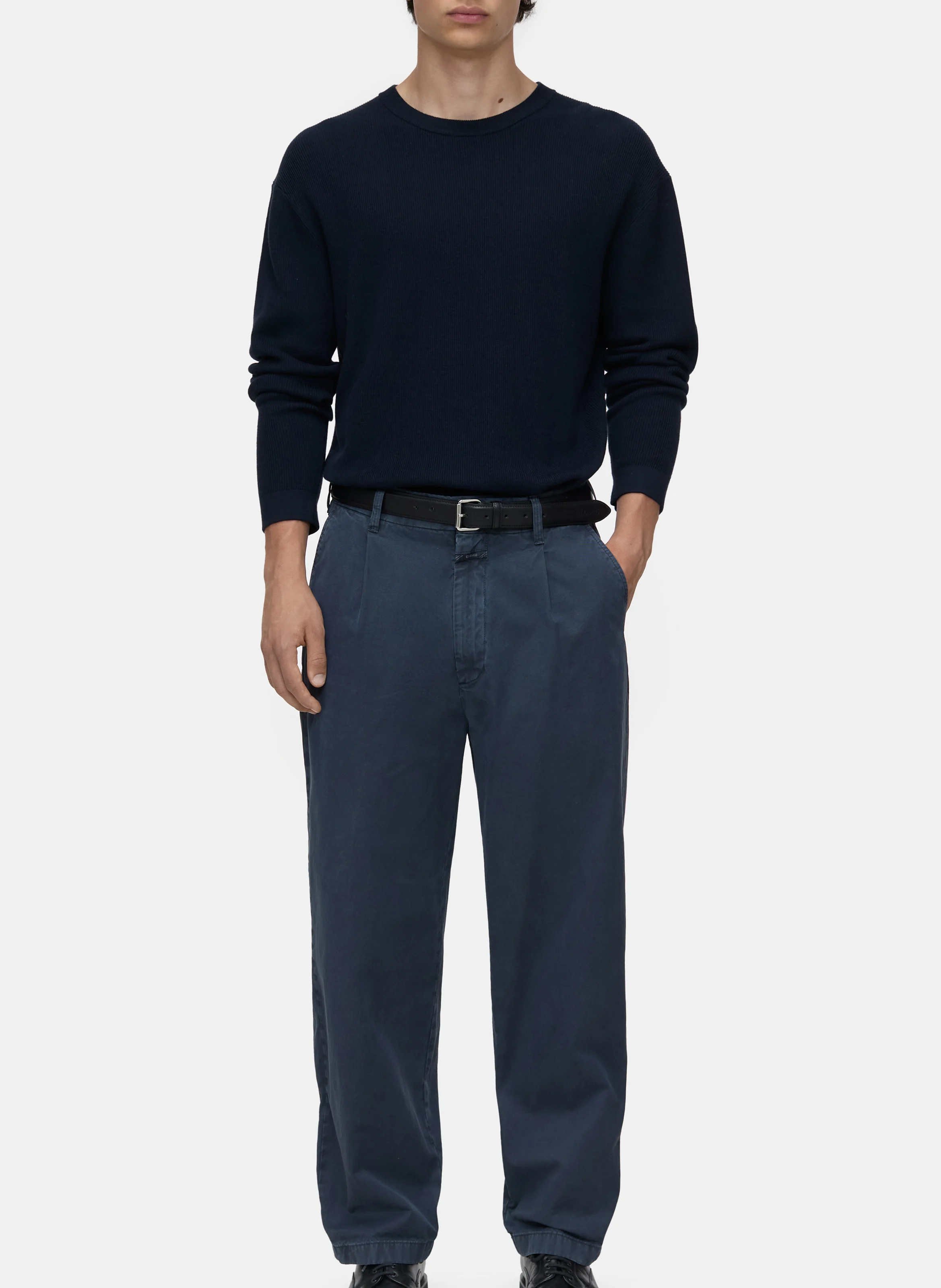BLOMBERG - Pantalon large en sergé de coton | Bleu