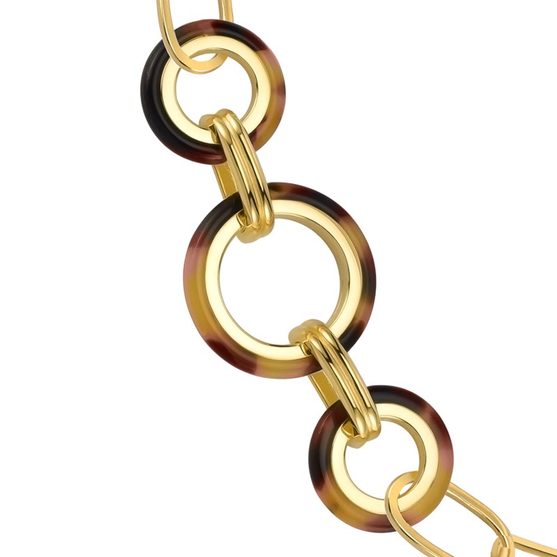 Bracelet En Argent Plusieurs Ronds Doré Et Acétate écaille Marron Anaïs18 cmcm