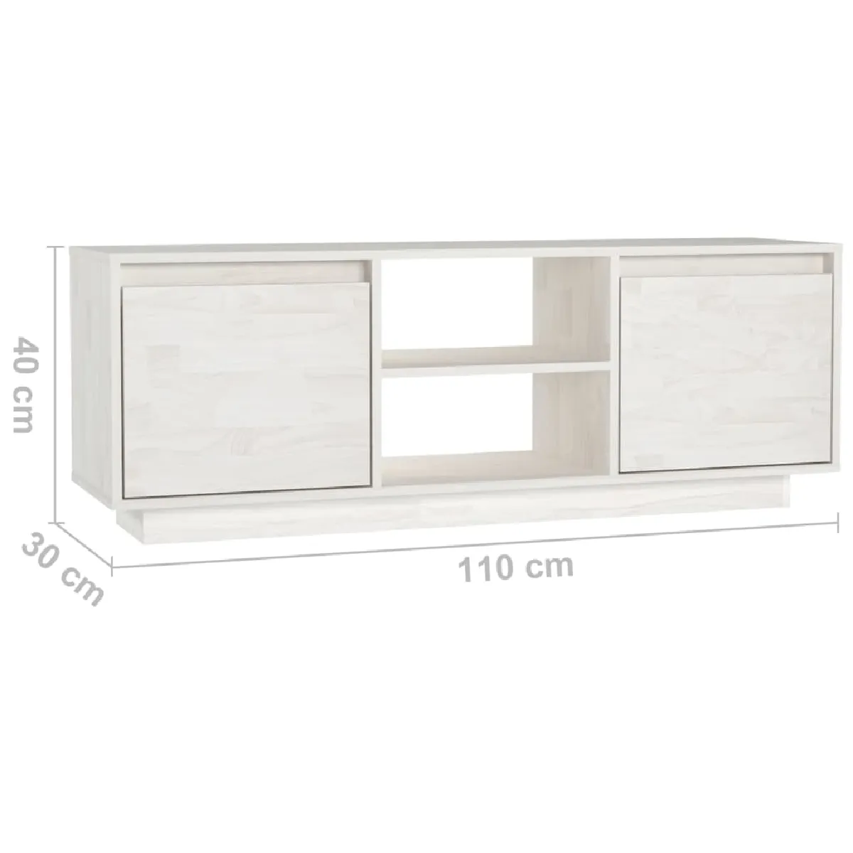 vidaXL Meuble TV blanc pin massif