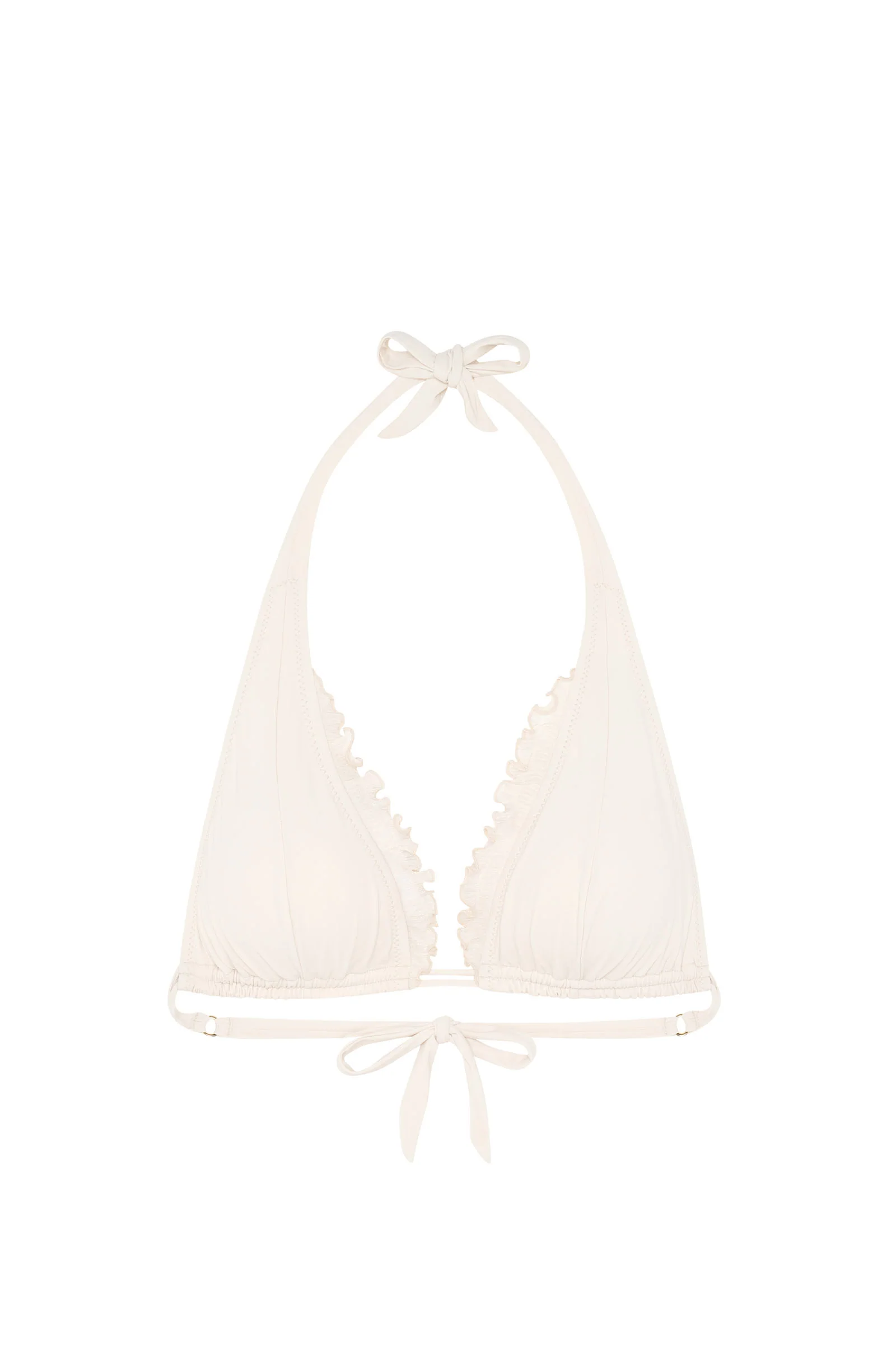 maelys Haut de maillot de bain triangle ivoire à volants Ivoire