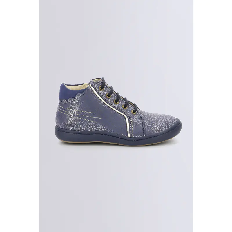 KICKPINNS MARINE METALLISE (28-36) BOTTINES Cuir Fille