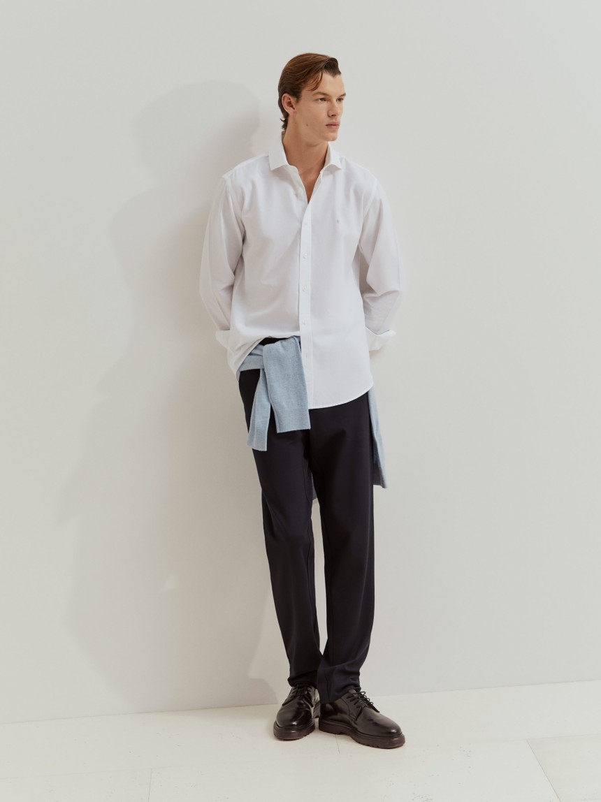 Camisa slim fit de algodão