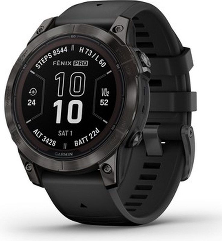 Garmin - Fenix 7 Pro Sapphire Solar - Smartwatch - Zwart/Koolstofgrijs - Titanium DLC
