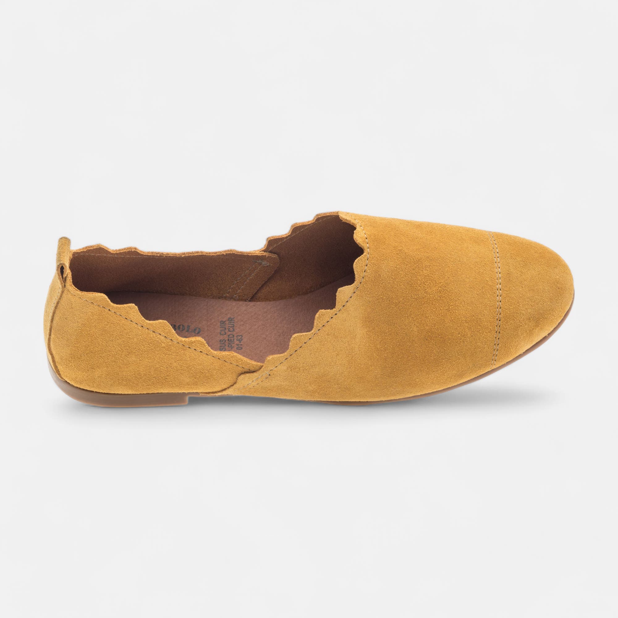 Ballerines Femme en cuir jaune