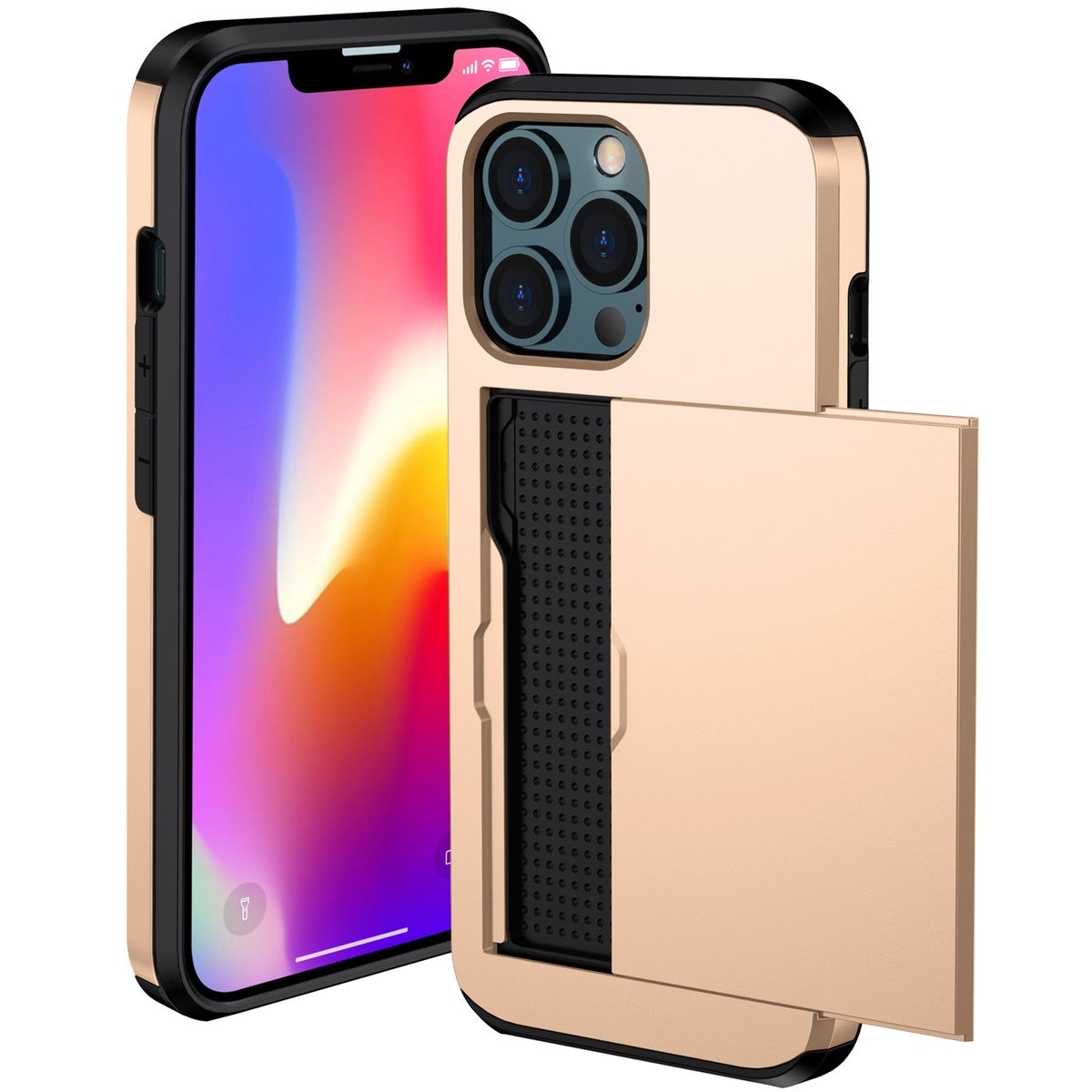Hülle Handy Schutz für Apple iPhone 13 mini Case Cover Tasche Etuis Bumper Gold