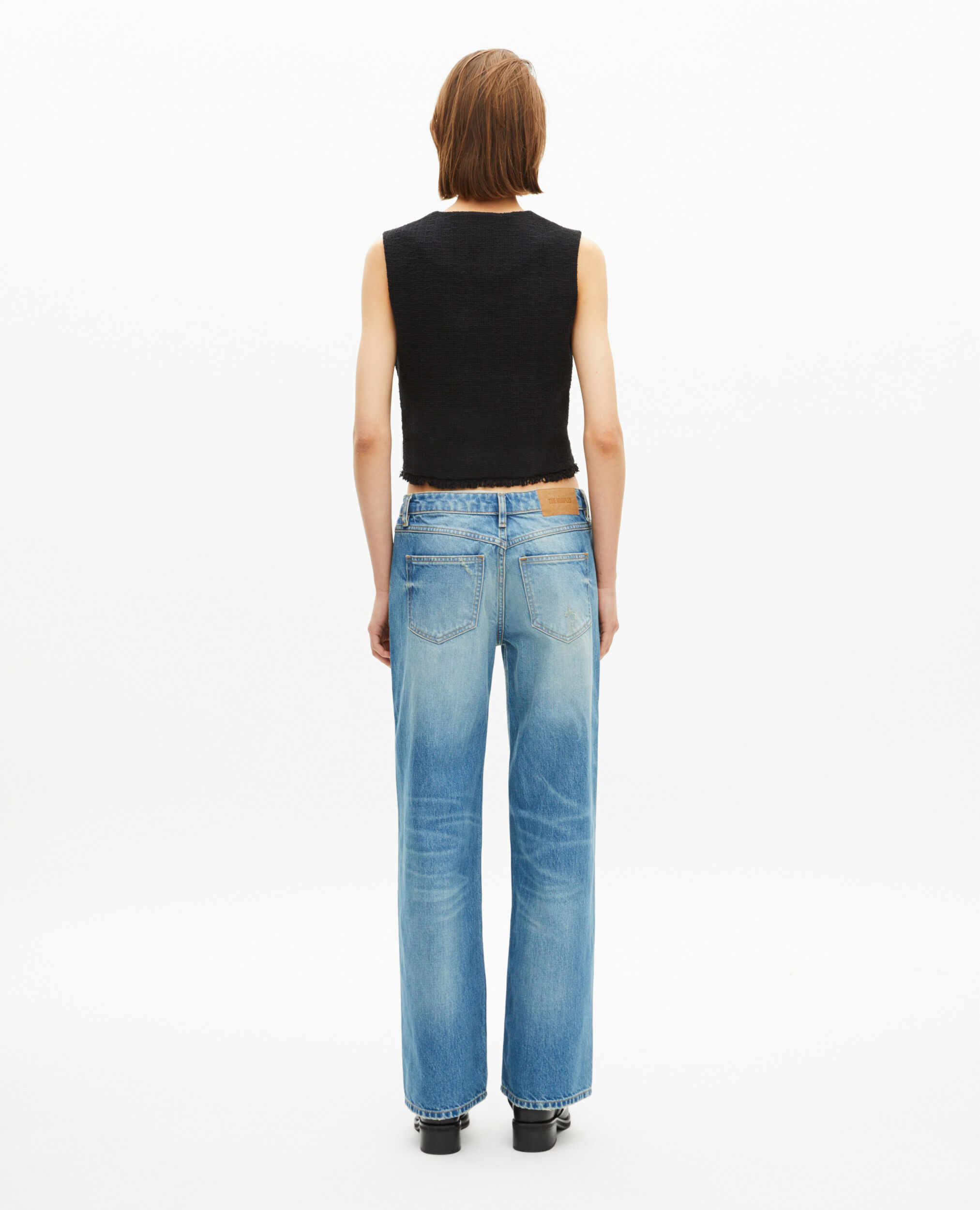 Top en tweed noir