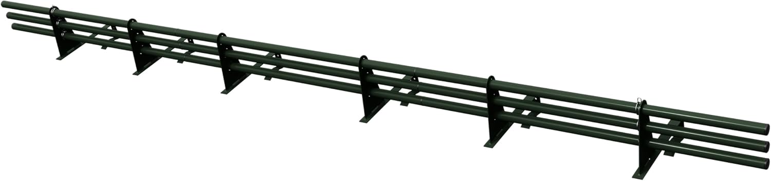 Parotec SCHNEEFANGROHR-Komplettset 3,0 m (300 cm) - für Hohlfalzziegel, Reformziegel, Pressfalzziegel & Flachdachziegel - Schneefang/Dachlawinenschutz - 3 Rohre, 6 Halterungen - RAL 6020 Dunkel Grün