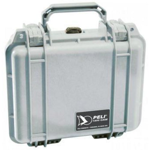 Peli 1200 SVF flightcase zilver met schuim 235x181x105 mm