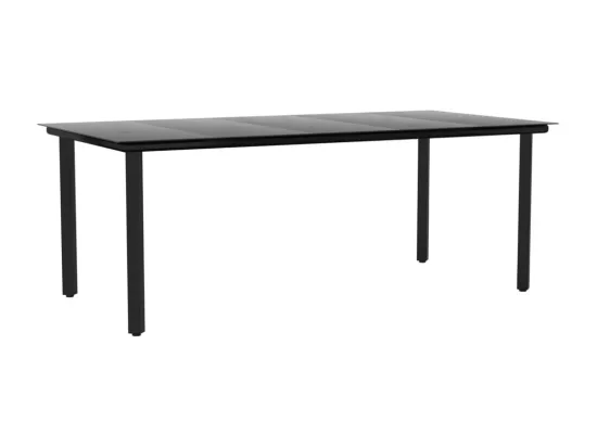 Ensemble à manger de jardin 7 pcs noir résine tressée et acier