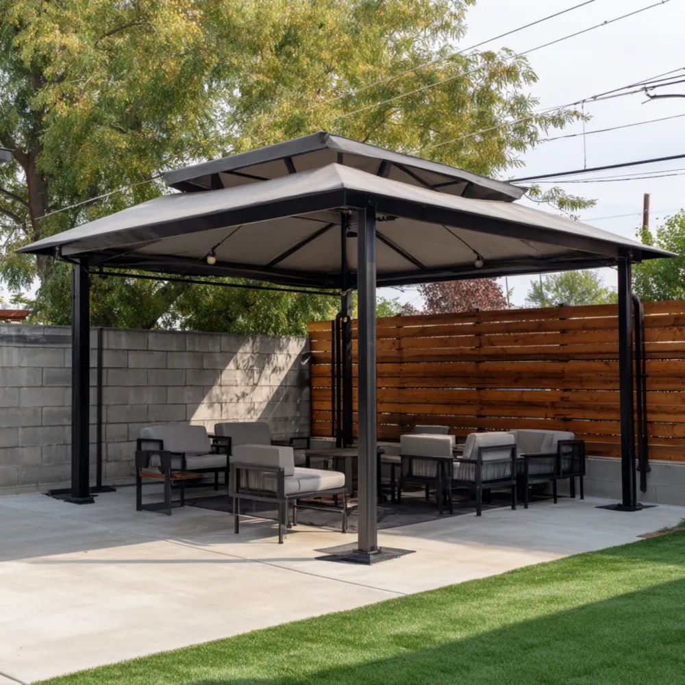 Pergola Aluminium 300x400x280 cm - Wasserdichtes Dach - Modernes Desig
