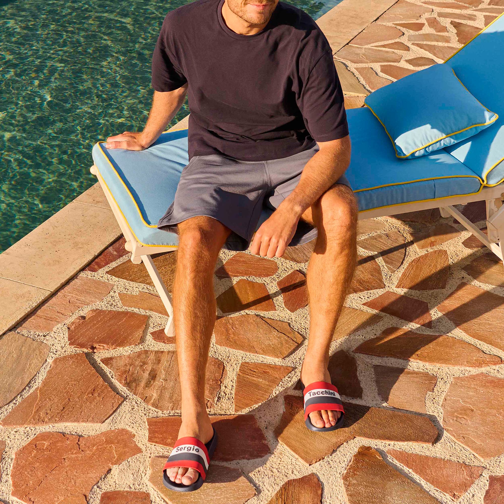 Claquettes de plage Homme bleu marine