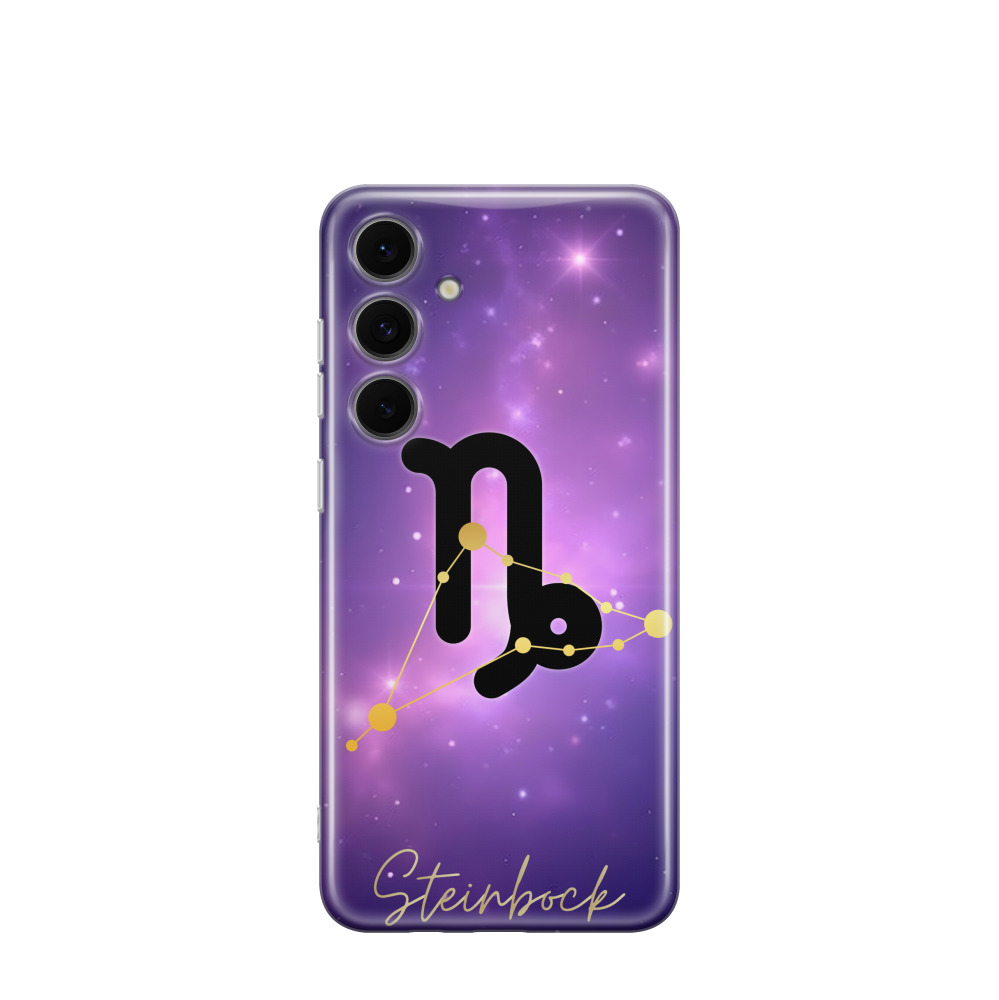 Samsung Galaxy S24 FE Gummi Hülle Steinbock 1 - Lila-Violett