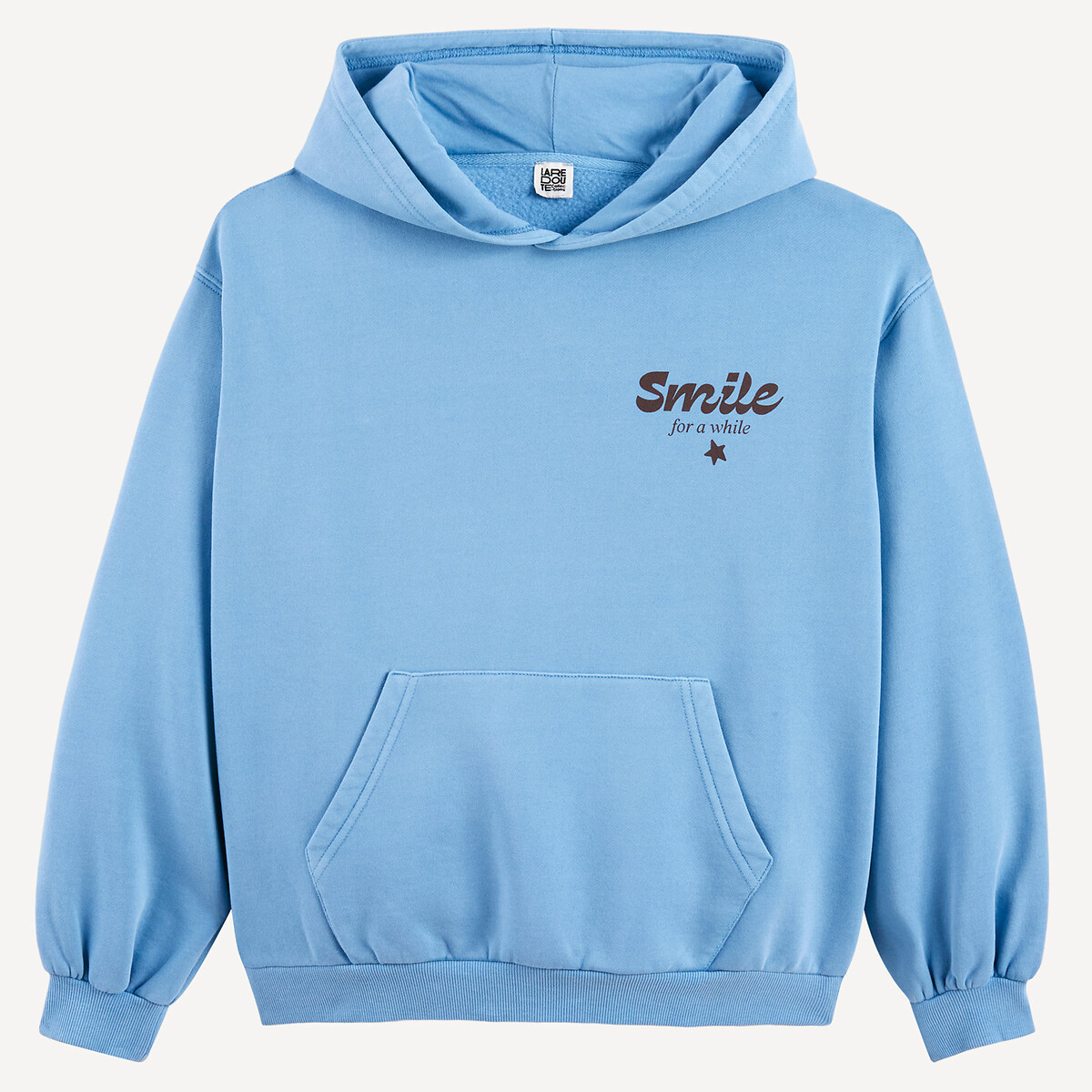COLEÇÕES LA REDOUTE<br>Moletom com capuz liso, mensagem na frente e nas costas