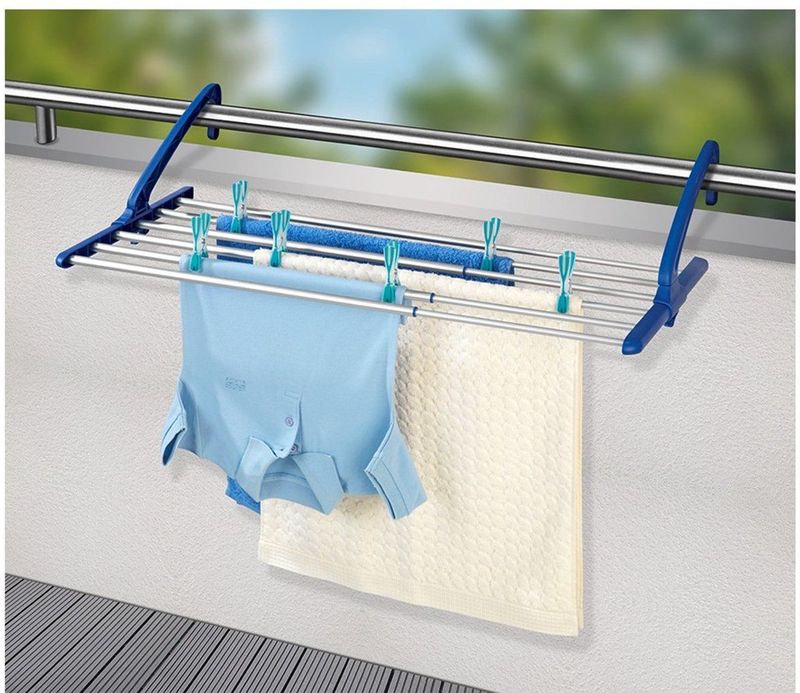 WENKO - Aluminium Wasdroger - Uitschuifbaar - Voor Balkon - Drooglengte 6 Meter