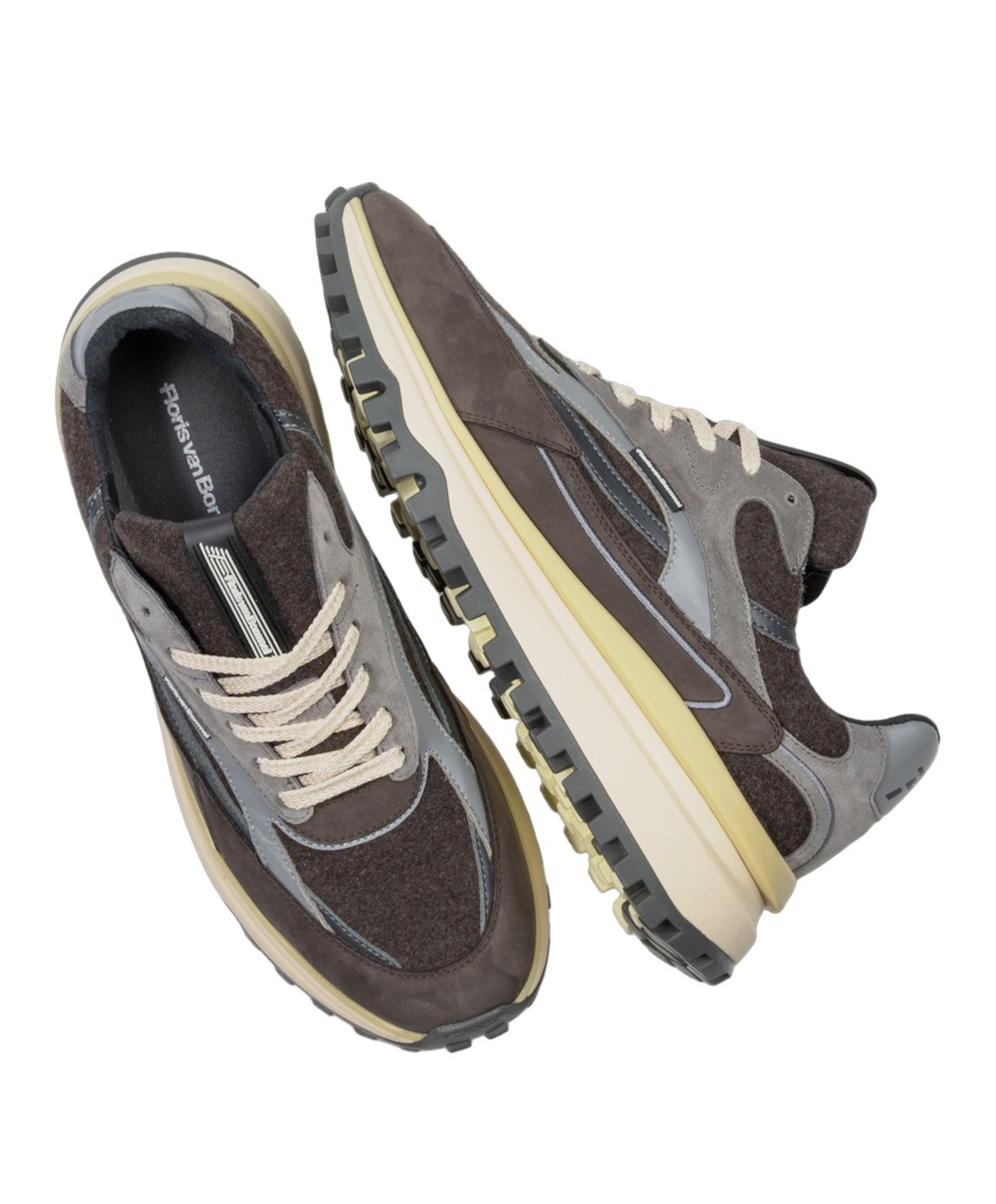 Floris van Bommel heren sneakers bruin