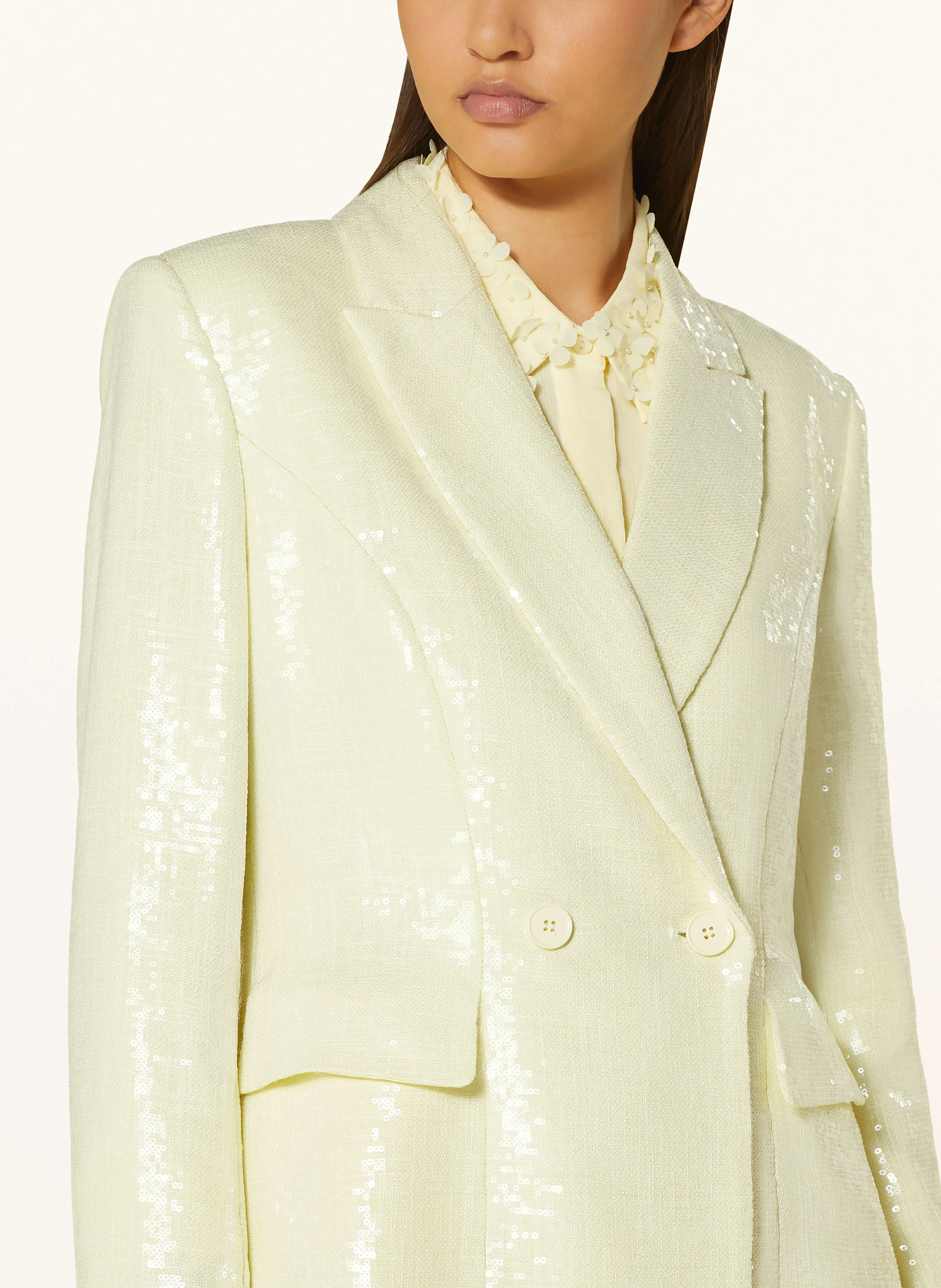 MARC CAIN Blazer mit Leinen und Pailletten