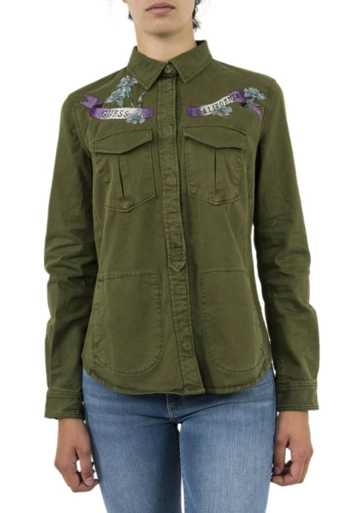 chemisier guess jeans w83h54 vert