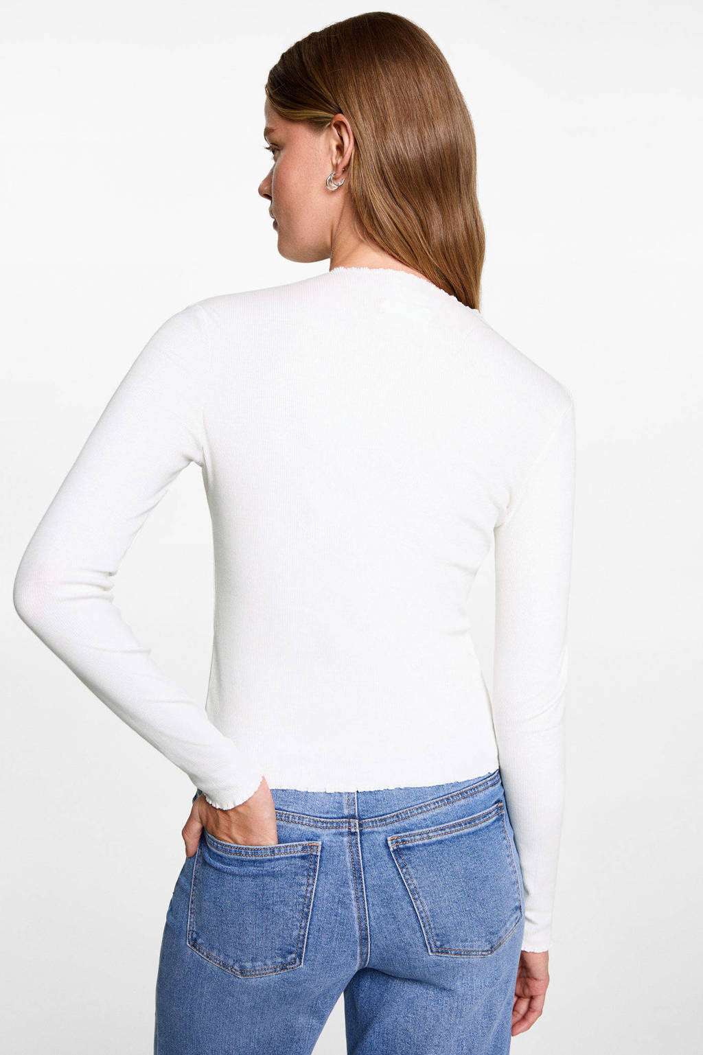 MANGO TEEN longsleeve naturel wit